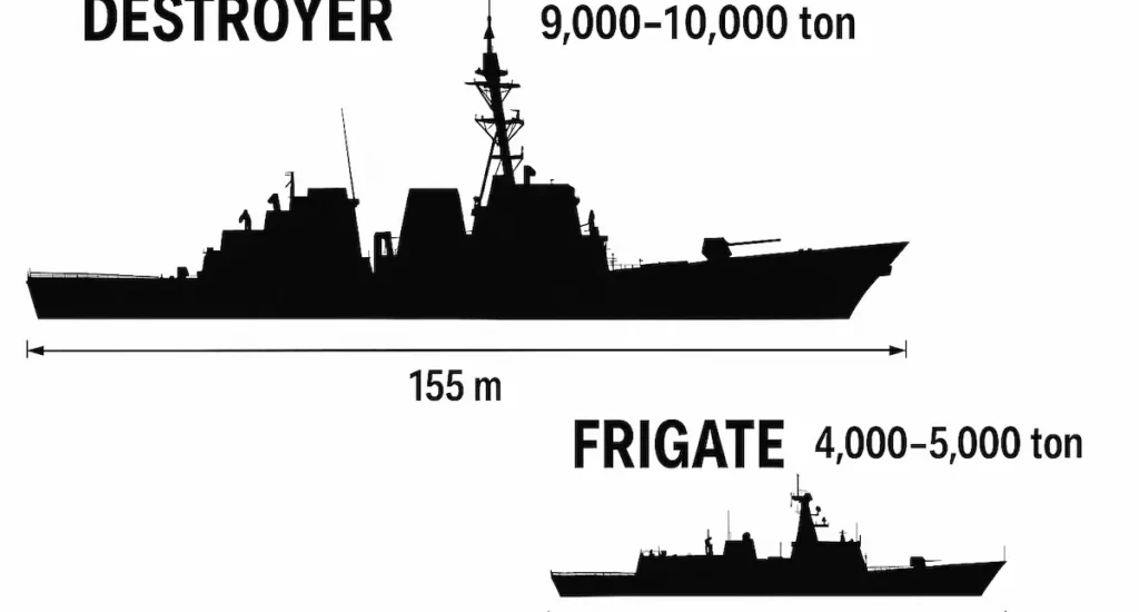 Frigate vs Destroyer size